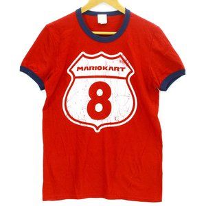 Vintage Super Nintendo T-Shirt Men's Red Short Sleeve Graphic Super Mario Kart S